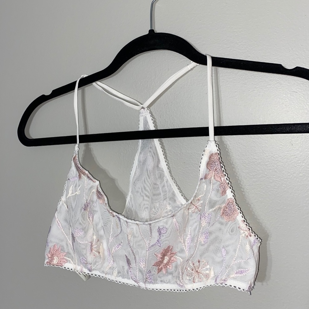 embroidered mesh bralette